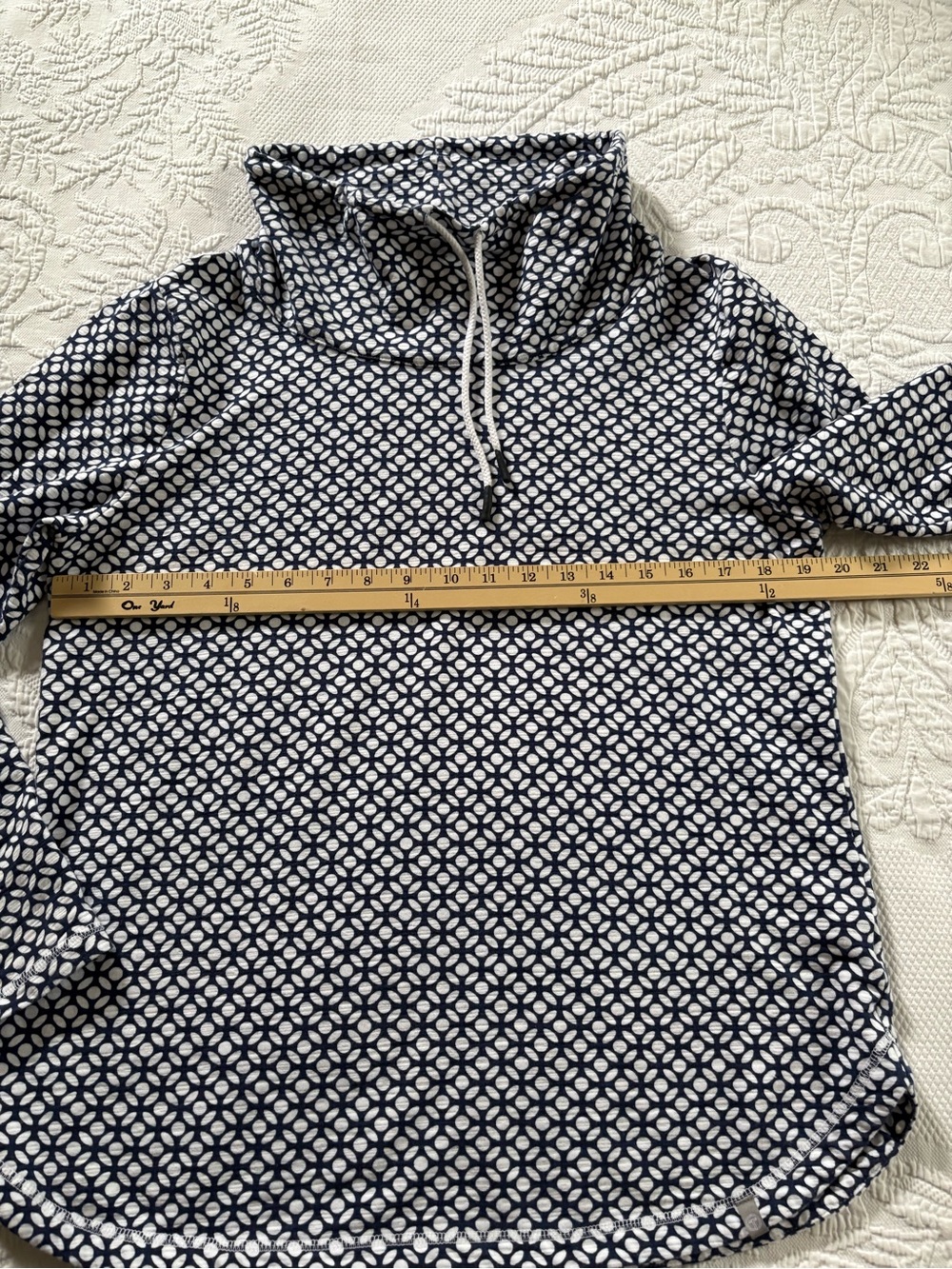 Talbots pullover sweatshirt leafy dot blue UPF 50 size L - Picture 7 of 12